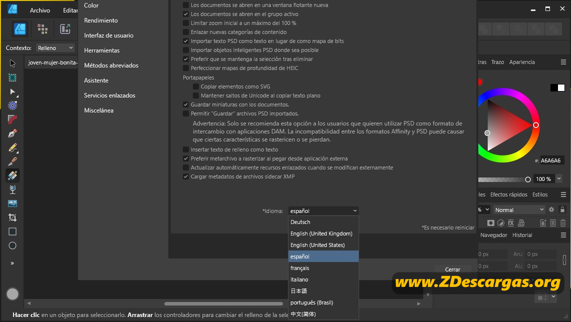 Serif Affinity Designer (2024) v2.3.1 Full Español [Mega] screenshot